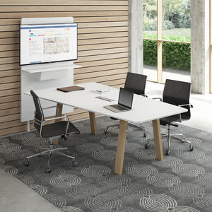 table de réunion contemporaine / en bois / rectangulaire