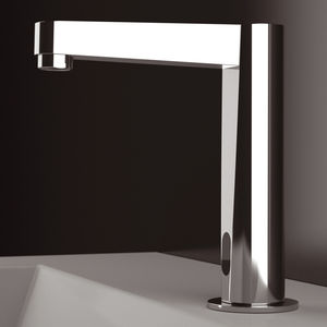 mitigeur pour vasque / en métal chromé / électronique / 1 trou