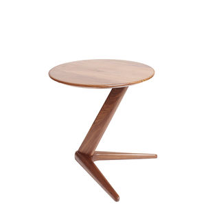 table d'appoint contemporaine / en chêne / en noyer / ronde