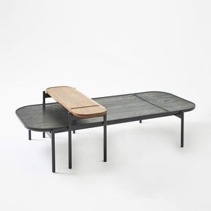 table basse contemporaine / en chêne / en noyer / en bois teinté