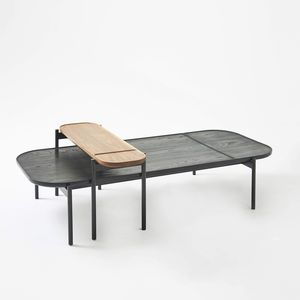 table d'appoint contemporaine / en chêne / en noyer / en bois teinté