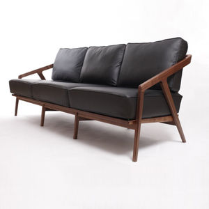 canapé contemporain / en cuir / en chêne / en noyer