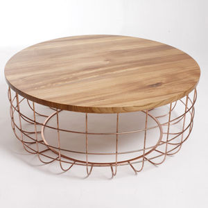 table basse contemporaine / en noyer / en chêne blanc / en acier