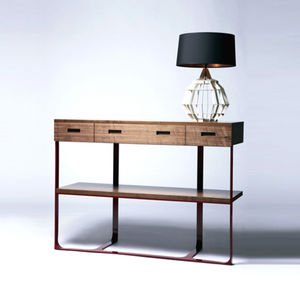 table console / contemporaine / en noyer / en chêne blanc
