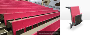 chaise d'auditorium en métal / en tissu / avec table intégrée