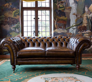 canapé chesterfield / en cuir / 2 places / 3 places