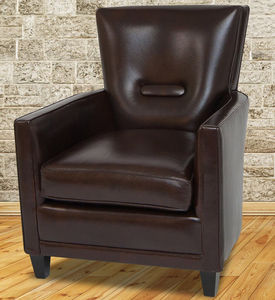 fauteuil classique / en cuir / club / marron