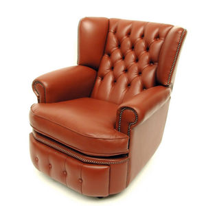fauteuil classique / en cuir / à oreilles / inclinable