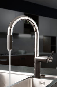 mitigeur en métal chromé / en nickel / de cuisine / 1 trou
