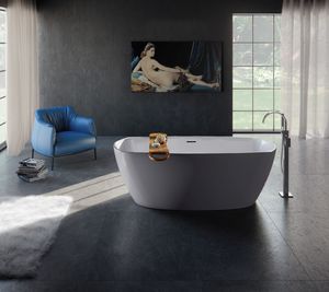 baignoire à poser / ovale / en Solid Surface