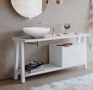 meuble vasque à poser / en bois / contemporain