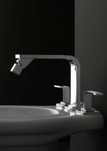 mélangeur pour bidet / à poser / en nickel / en métal chromé