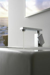 mitigeur pour vasque / en métal chromé / en nickel / 1 trou