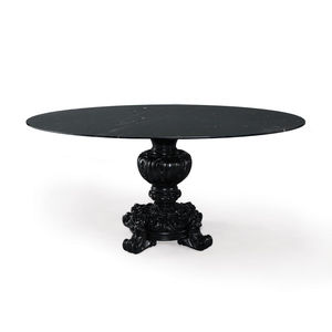 table design nouveau baroque / en bois laqué / en marbre / ronde