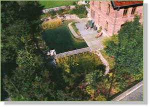 piscine enterrée / en pierre / naturelle / d'extérieur