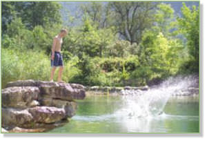 piscine enterrée / en pierre / naturelle / d'extérieur
