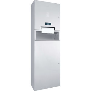 distributeur d'essuie-mains mural / en inox / avec poubelle intégrée / électronique