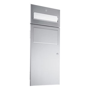 distributeur d'essuie-mains encastrable / en inox / avec poubelle intégrée