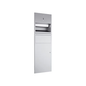 distributeur d'essuie-mains encastrable / en inox / avec poubelle intégrée