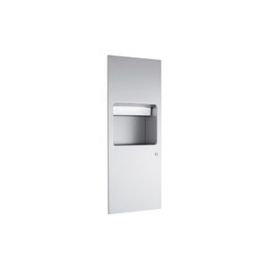 distributeur d'essuie-mains encastrable / en inox / avec poubelle intégrée