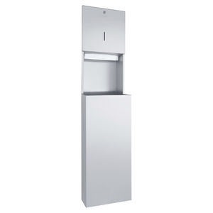 distributeur d'essuie-mains encastrable / en inox / avec poubelle intégrée