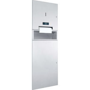 distributeur d'essuie-mains encastrable / en inox / avec poubelle intégrée / électronique