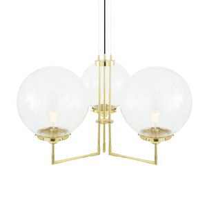lustre classique / en verre / en laiton poli / en fil de métal
