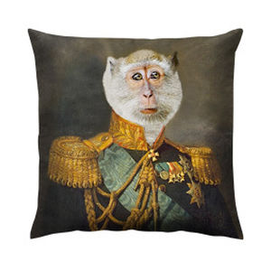 coussin carré / à motif animalier / en coton