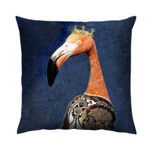 coussin carré / motif animalier / en coton