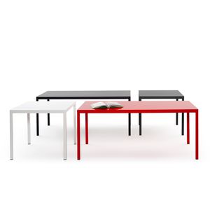 table de réunion contemporaine / époxy / en HPL / en verre laqué