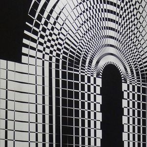 papiers peints contemporains / géométriques / à effets dimensionnels / blancs