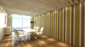 panneau acoustique pour plafond / en polyester / ignifuge / pour bureau