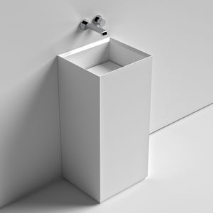 vasque sur pied / carrée / en céramique / contemporaine