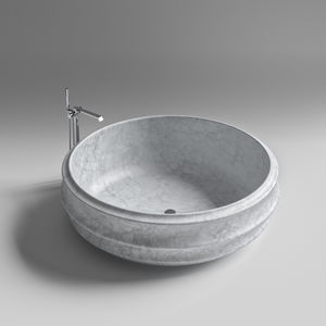 baignoire à poser / ronde / en pierre