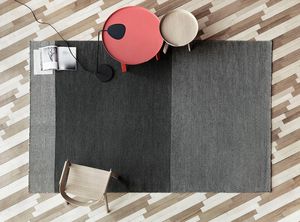tapis contemporain / à rayures / en laine de Nouvelle Zélande / rectangulaire