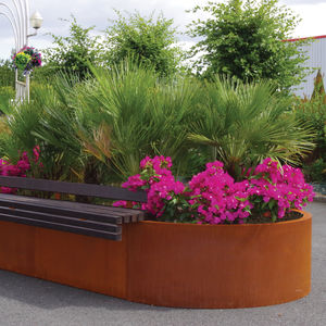 jardinière en acier / en acier COR-TEN® / en acier thermolaqué / ovale