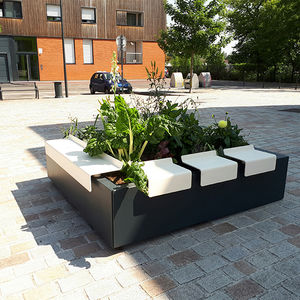 jardinière en acier / en acier thermolaqué / carrée / contemporaine