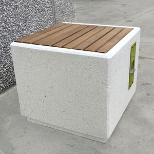 banc public / contemporain / en bois / en acier
