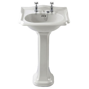vasque sur pied / ovale / en porcelaine / classique