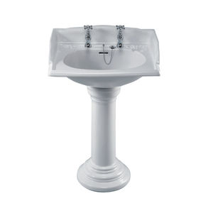 vasque sur pied / ovale / en porcelaine / classique