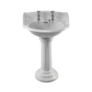 vasque sur pied / ovale / en porcelaine / classique