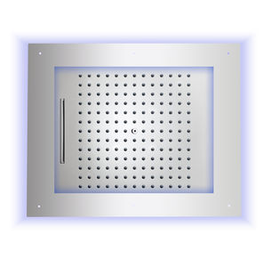 pommeau de douche avec chromothérapie / de plafond / rectangulaire / pluie