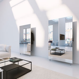 armoire murale / contemporaine / en verre / en acier