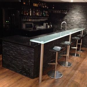 comptoir de bar / en verre / droit