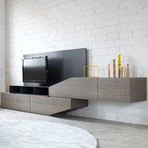 Ensemble TV Mural Contemporain CUBO 678 Sudbrock En Bois En