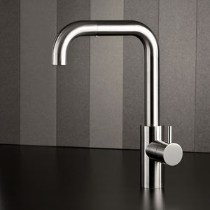 mitigeur en inox / de cuisine / avec douchette extensible / à bec orientable