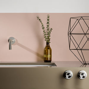 mélangeur pour vasque / mural / en acier inoxydable / de salle de bain