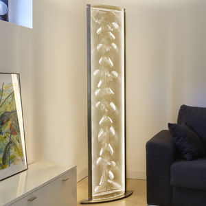 colonne lumineuse contemporaine / en acier inoxydable / à LED / d'intérieur