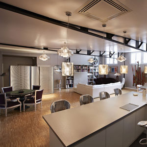 paravent contemporain / en acier / en acier inoxydable / pour bureau