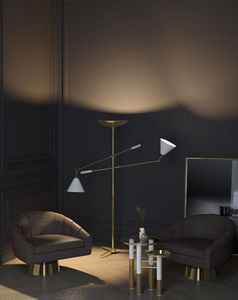 lampe sur pied / contemporaine / en aluminium / en laiton